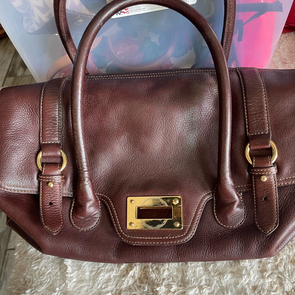 Ralph Lauren Rich Brown Leather Satchel